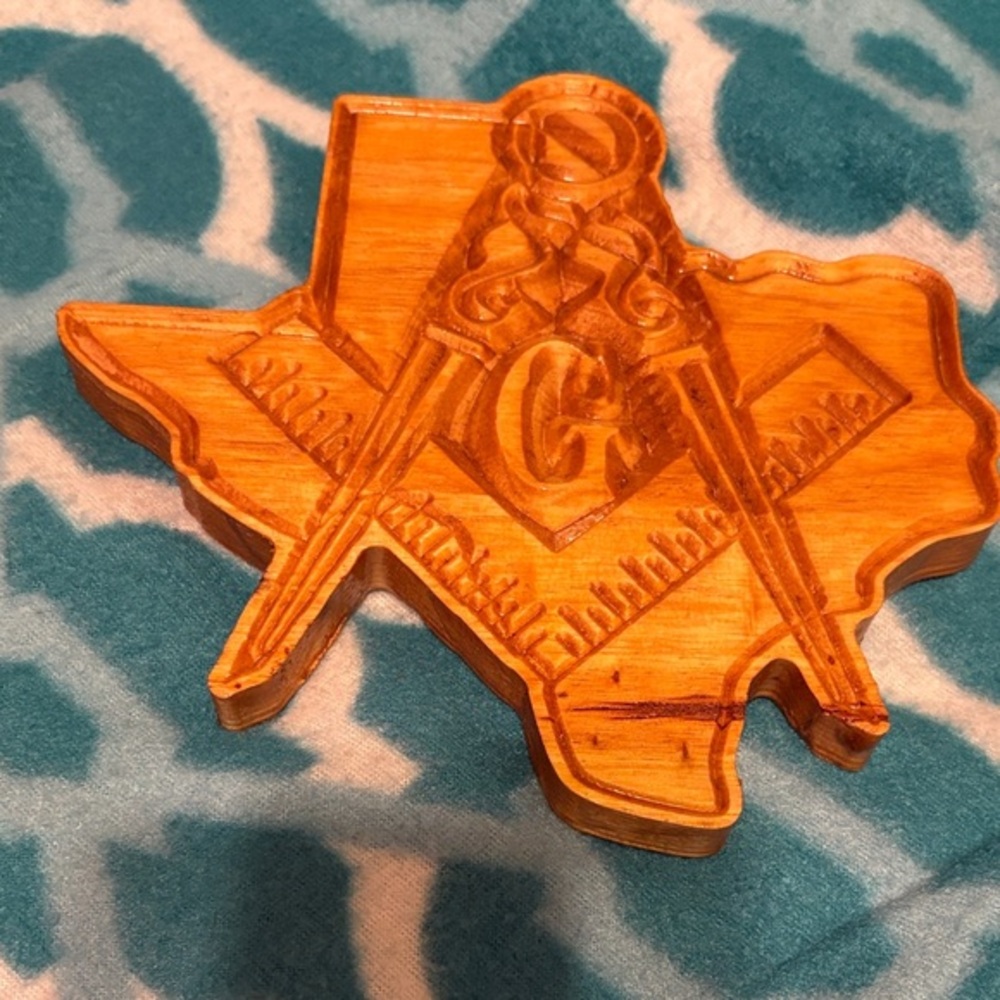 Wooden Texas Masonic Emblem